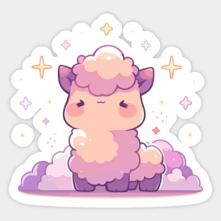 Cute Kawaii Fluffy Lovable Baby Llama Sticker